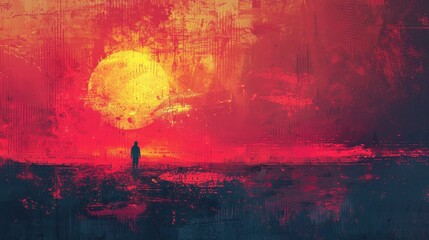 Produce a grainy gradient digital artwork representing the concept of fading memories