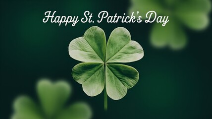 "Happy St. Patrick's Day" text over a green background, perfect for festive designs, cards, and decorations backgrounds for banner, poster, presentations