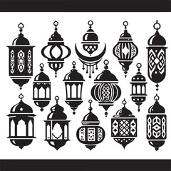 Fototapeta premium Islamic Silhouette Design Bundle 