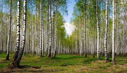 Obraz premium spring in the birch grove