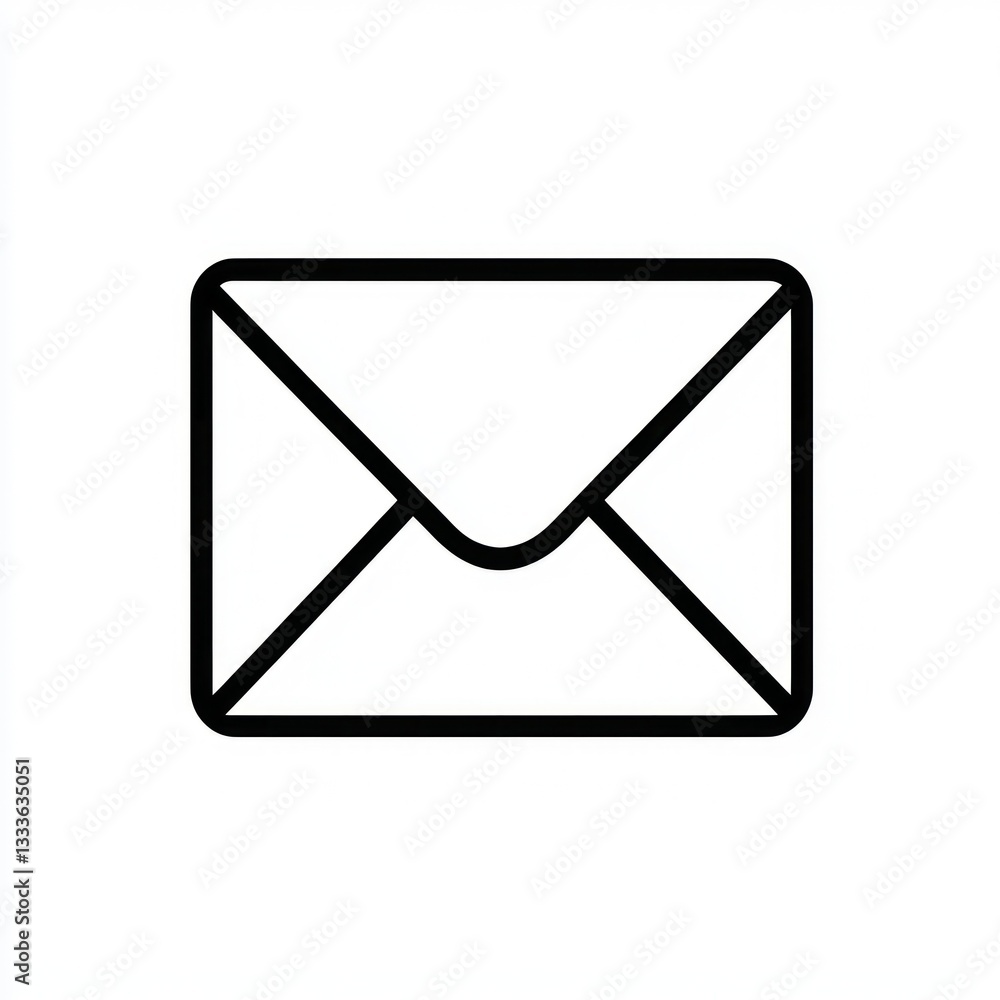 Poster envelope black vector line icon, sharp design representing traditional mail communication on a white