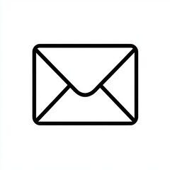 Envelope black vector line icon, sharp design representing traditional mail communication on a white backdrop.