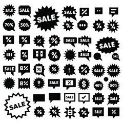Obraz premium Discount flat icon set. discount, icon, label, arrow, shopping, sale, sticker, tag, badge, flat, set, offer, coupon, price tag, price.