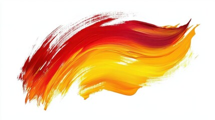 Abstract Spain flag in paint brush strokes, isolated on a white background.