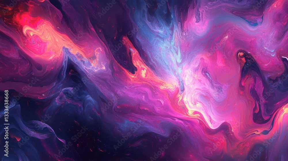 Poster vibrant abstract art with swirling colors and dynamic patterns