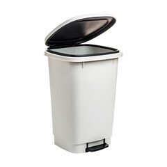 white rubbish bin with lid, ideal for waste disposal in any setting