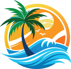 Beach water sport logo design 