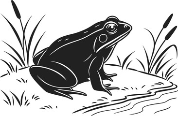 frog sitting on the ground