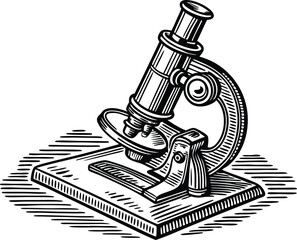 Microscope Through the Lens vintage style.eps