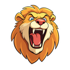 Angry lion face vector illustration on white background