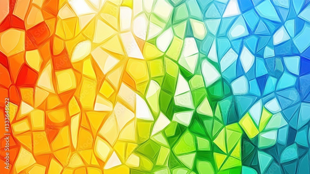 Poster vibrant colorful mosaic pattern with abstract geometric design