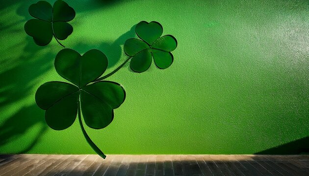 ck wall painted with green paint emerald shade with shadow from a nearby tree the color of st patrick s day celebrated annually on march 17 st patrick s day green irish clover saint ireland shamrock