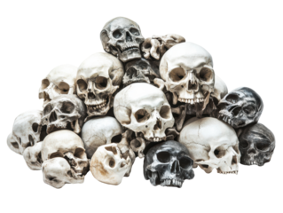 Isolated Collection of Human Skulls, Macabre