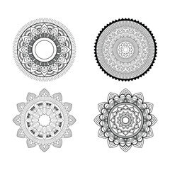 mandala design image silhouette vector style, white background