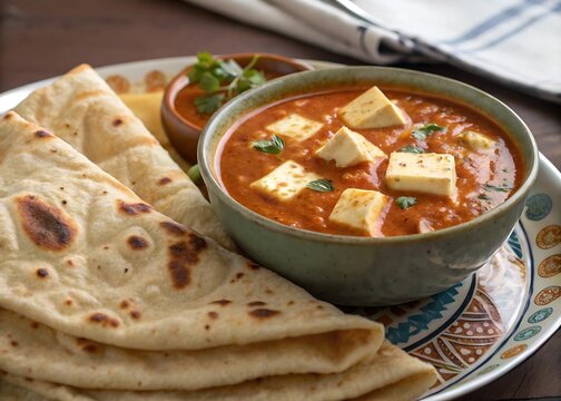 Chapathi with paneer gravy