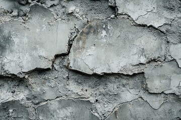 Obraz premium Weathered concrete stone wall with chipped textures crumbled stone slabs for industrial background