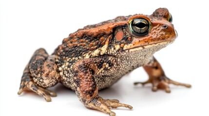 Fototapeta premium An Oak Toad (Anaxyrus quercicus) isolated against a white background, showcasing its distinctive features.