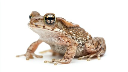 Fototapeta premium An Oak Toad (Anaxyrus quercicus) isolated against a white background, showcasing its distinctive features.
