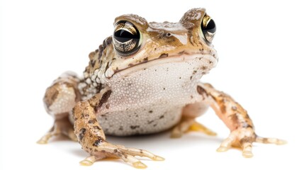 Naklejka premium An Oak Toad (Anaxyrus quercicus) isolated against a white background, showcasing its distinctive features.