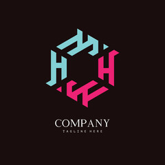 A unique, hexagon-shaped monogram logo with the initial letter H and W. Suitable for various businesses.