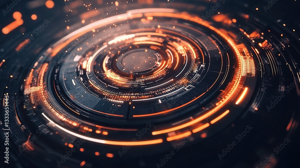 Aufkleber futuristic mechanical parts in motion with abstract design concepts