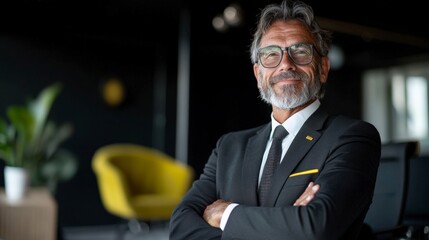Fototapeta premium Confident Businessman Portrait Success Leadership Executive