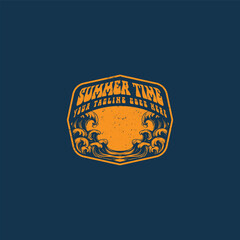 Summer time emblem or logo or label or t-shirt vector image
