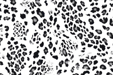 Black and White Abstract Animal Print Pattern with Organic Shapes and Spots for Fashion, Textiles, or Graphic Design Backgrounds
