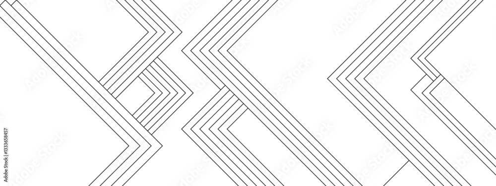 Leinwandbilder Abstract Linear Geometric Pattern in gray. White geometric overlap layer design. Stripes background design with layers of Geometric shapes. line elegant colorful striped diagonal line technology 