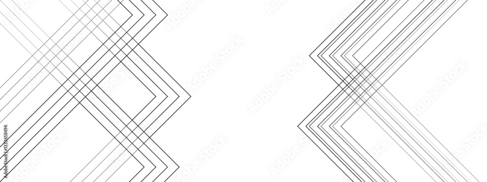 Leinwandbilder Abstract Linear Geometric Pattern in gray. White geometric overlap layer design. Stripes background design with layers of Geometric shapes. line elegant colorful striped diagonal line technology 