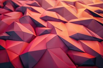 Abstract background of low-poly red and purple shapes