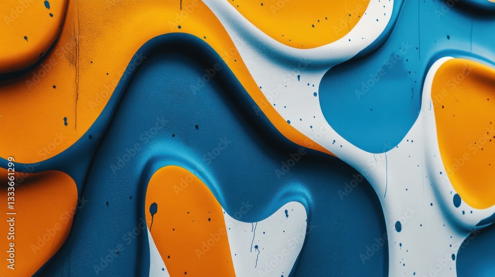 Poster abstract colorful waves with smooth textures in vibrant tones