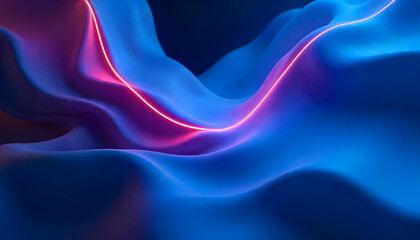 Futuristic Abstract Light Waves – 3D Glowing Blue and Purple Flowing Energy Lines with Smooth Digital Motion Background

