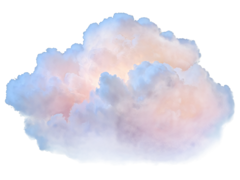 Dreamy Pastel Cloud, Soft Aesthetic Sky Transparent Background