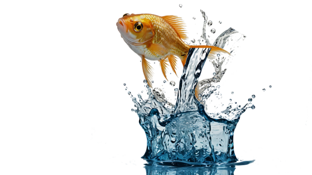 goldfish jumping out of water