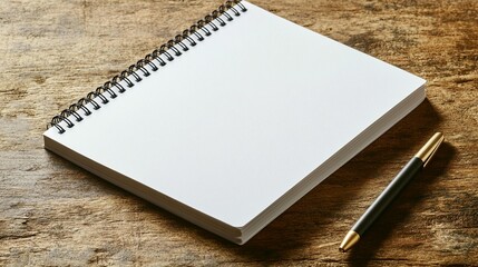 Blank Spiral Notebook and Pen