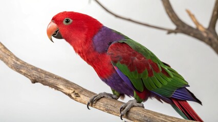 Obraz premium Eclectus Parrot in full view on studio background