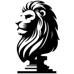 Silhouette of a lion statue