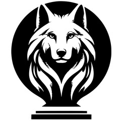 Silhouette of a wolf statue