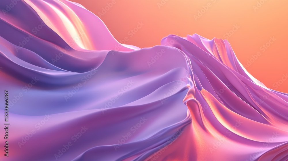 Poster abstract colorful textile flowing in soft light and shadow patterns