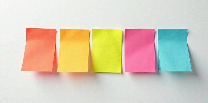 Colorful bulle post it notes on white background, office, communication