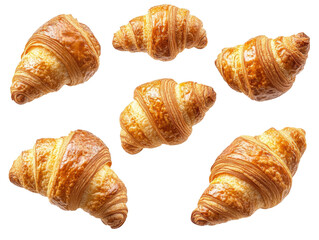 Isolated Galore of Baked Croissants