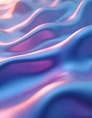 Fototapeta premium Futuristic Iridescent Silk Waves – Abstract 3D Digital Art with Soft Pastel Glow and Smooth Metallic Liquid Texture