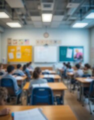 Fototapeta premium Blurred school class room