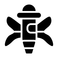 Pen Letter Wings Solid Icon