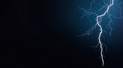 Dramatic Night Lightning Bolt  Dark Sky  Energy  Nature Photography