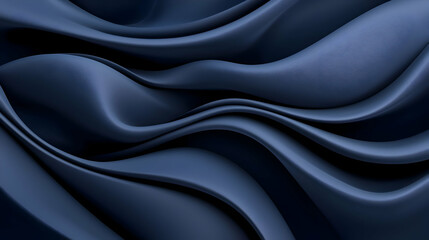 Obraz premium Dark Navy Blue Abstract Background with Smooth Fabric Waves