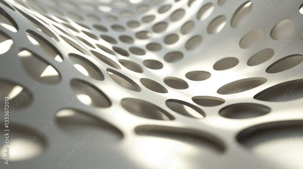 Poster abstract pattern of textured surface with varying openings and light