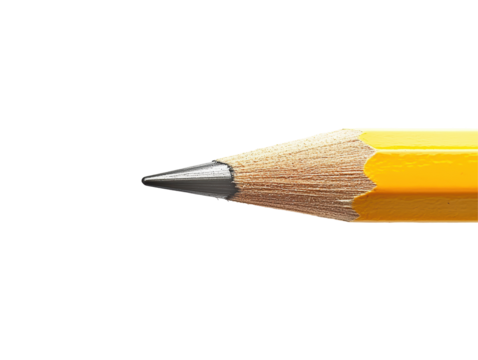 Isolated Close Up of Sharpened Yellow Number Two Pencil