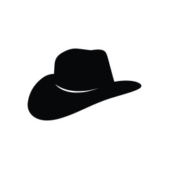 cowboy hat vector silhouette symbol on white background